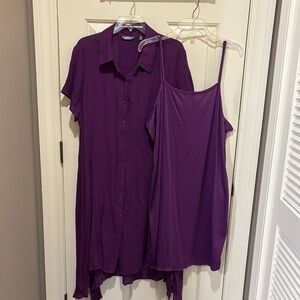 Mlle Gabrielle Deep Purple Midi Dress Set